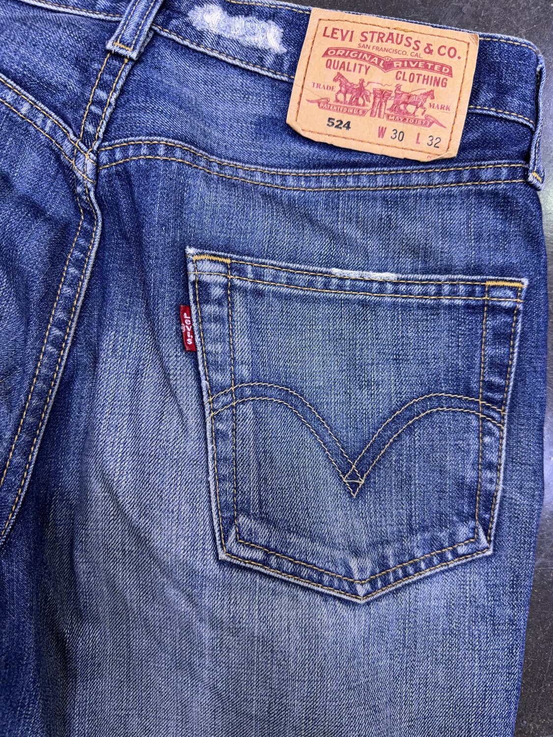 리바이스 524 스트레이트핏 00's 빈티지 워싱 데님팬츠 30 상품이미지6