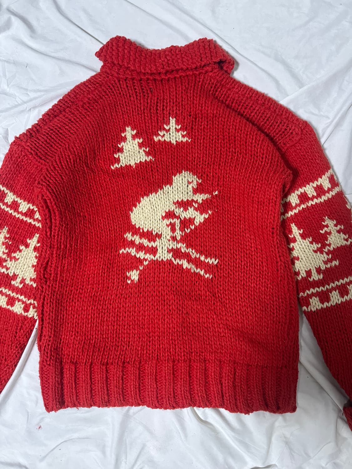 빈티지 스키 패턴 니트집업 코위찬 스타일 상품이미지4