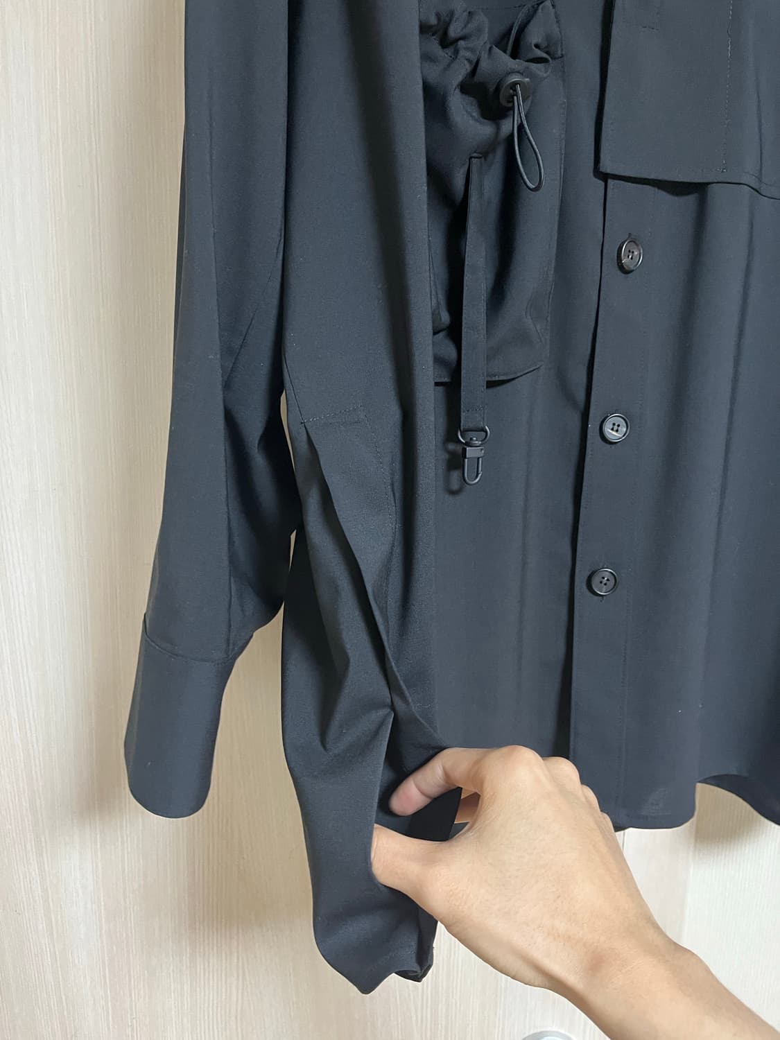 솔리드옴므 오버핏 포켓 울 셔츠 자켓  상품이미지5