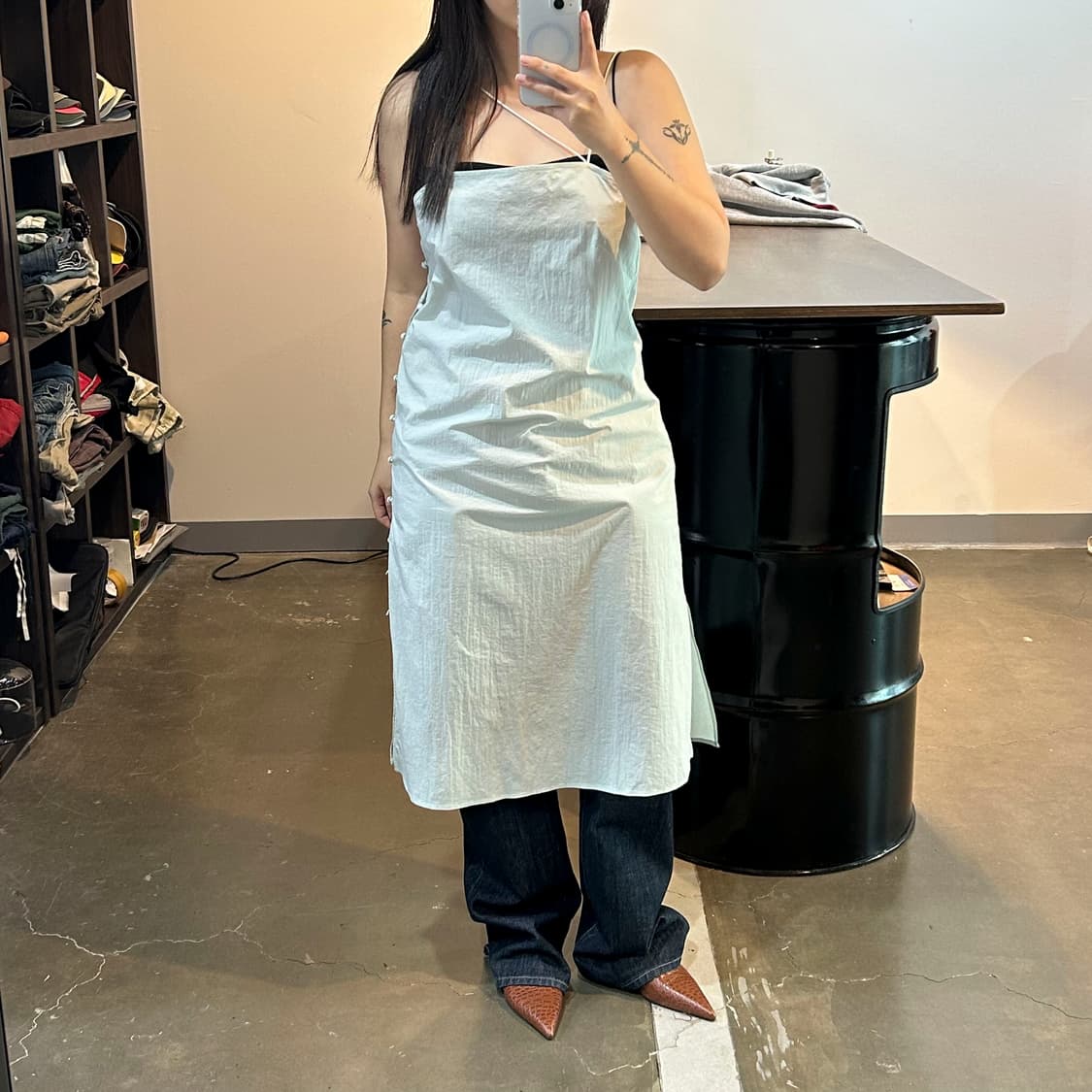 레이어드 나일론 원피스 상품이미지1
