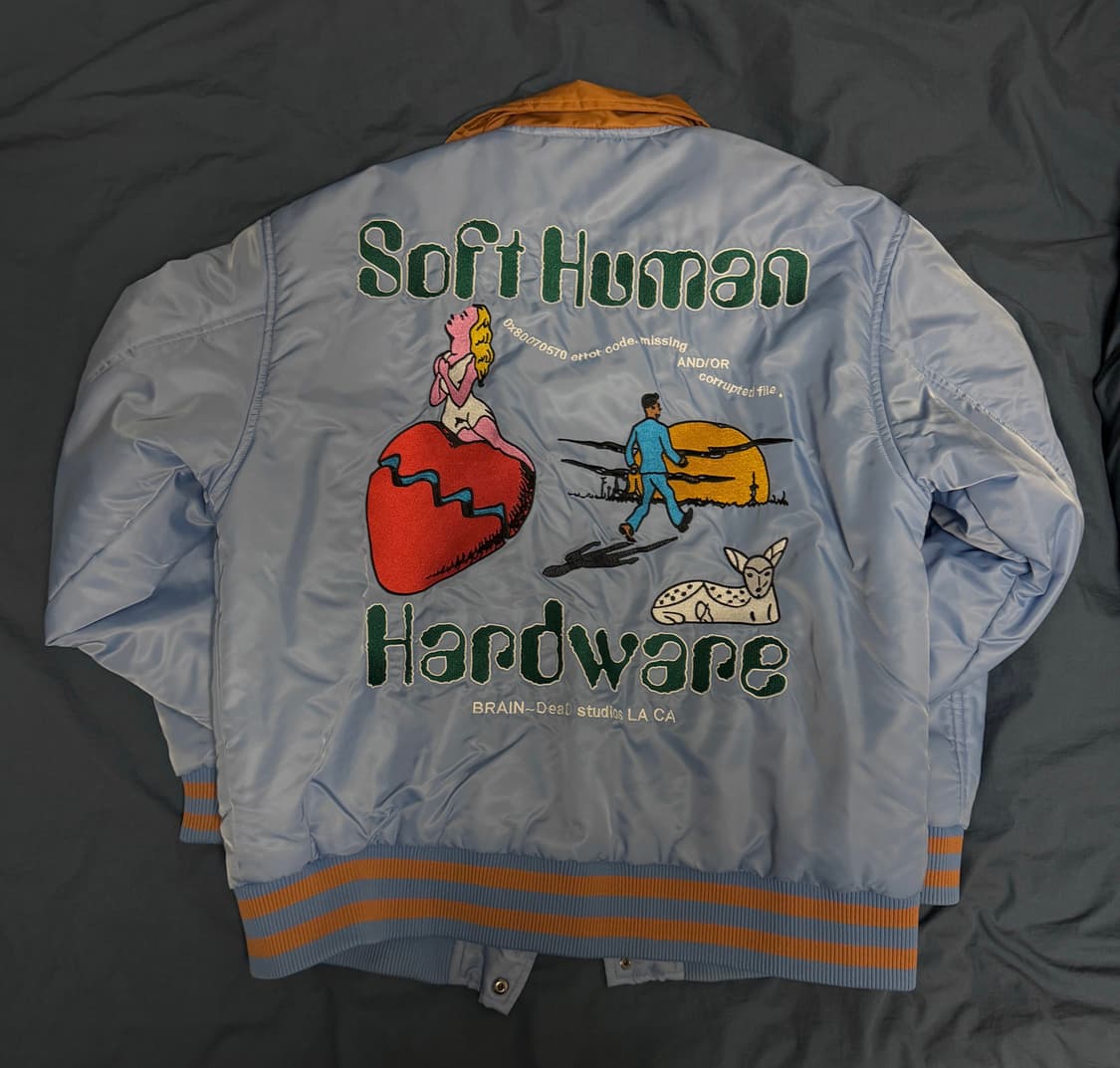 브레인데드 휴먼 하드웨어 새틴 자켓 봄버 상품이미지5