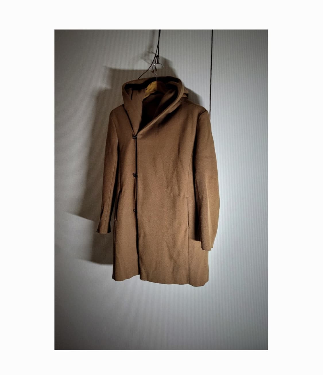 카즈유키 쿠마가이 후크 울 코트 상품이미지1