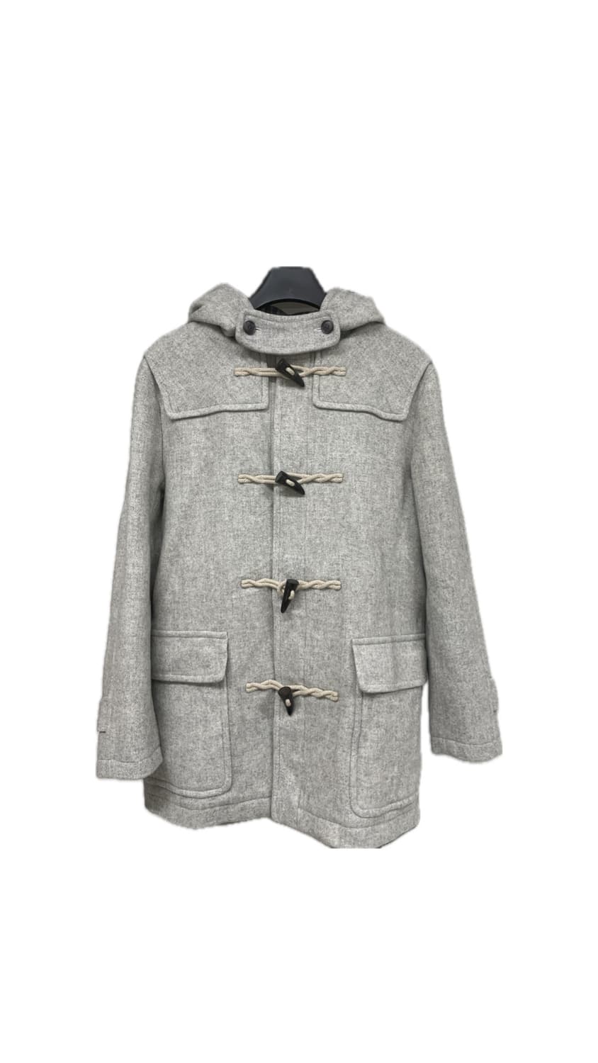 빈티지 후드 더플 코트 라이트 그레이 상품이미지1
