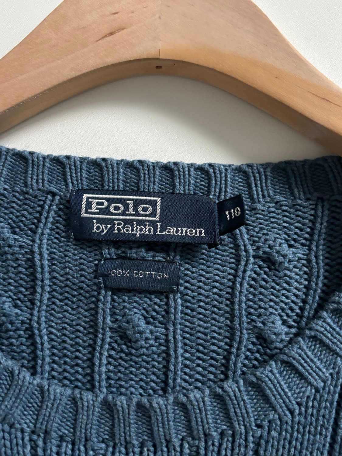 Polo 폴로 랄프로렌 코튼 딥블루 케이블 라운드넥 니트 상품이미지5