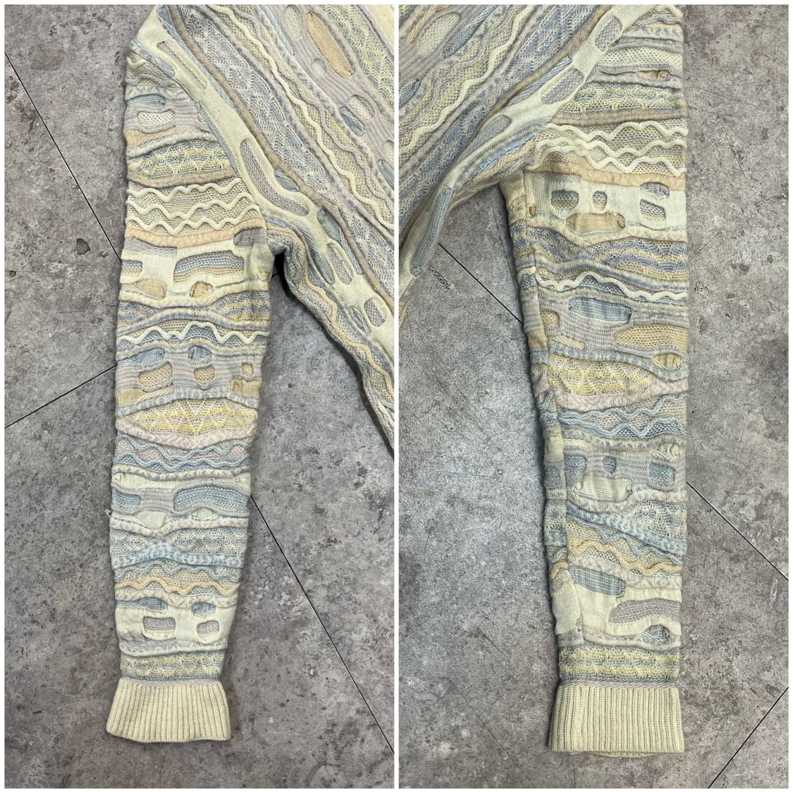 쿠지 케이블 니트 집업 가디건 아이보리 S #csz237 상품이미지6