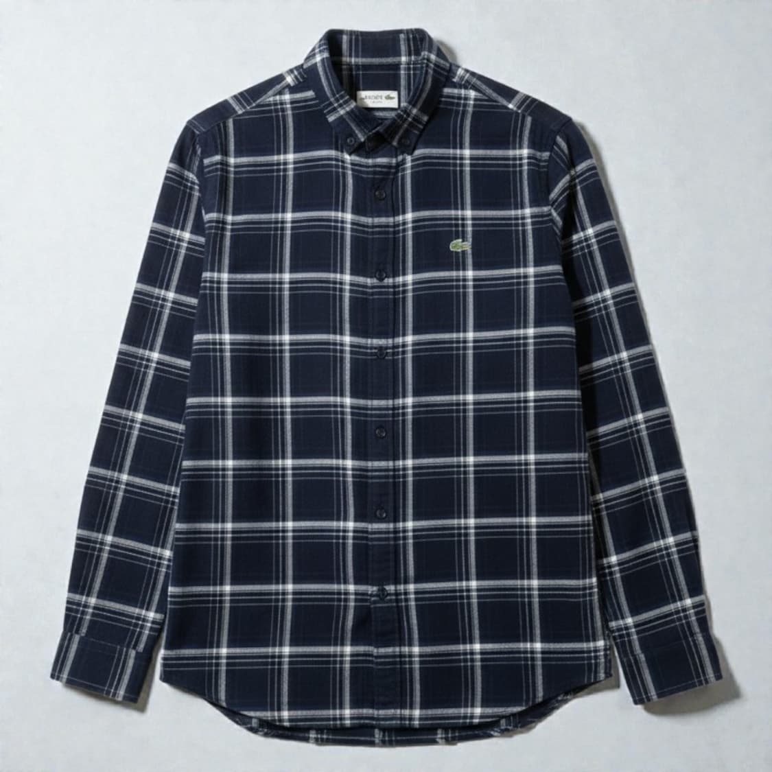 100)LACOSTE 라코스테 체크 셔츠 네이비 상품이미지1