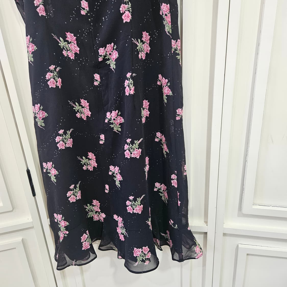 블랙 플라워 쉬폰 원피스 상품이미지6