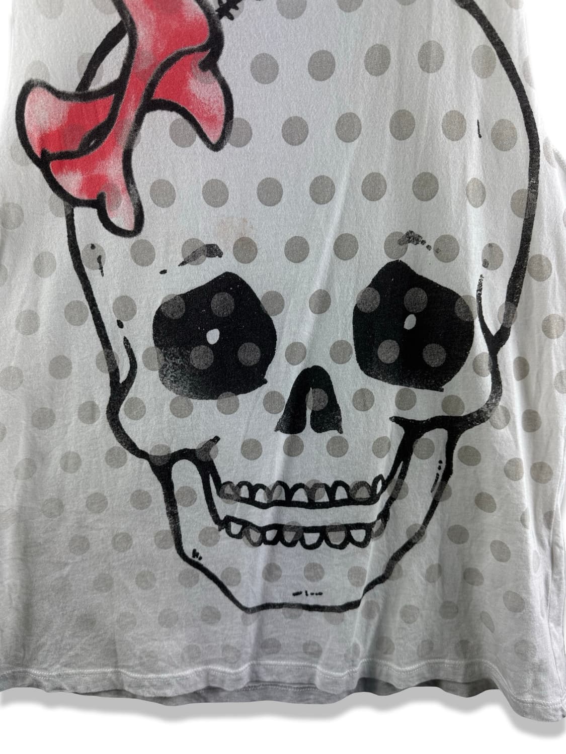 JPN 키치 도트 스컬 슬리브리스2651 상품이미지4