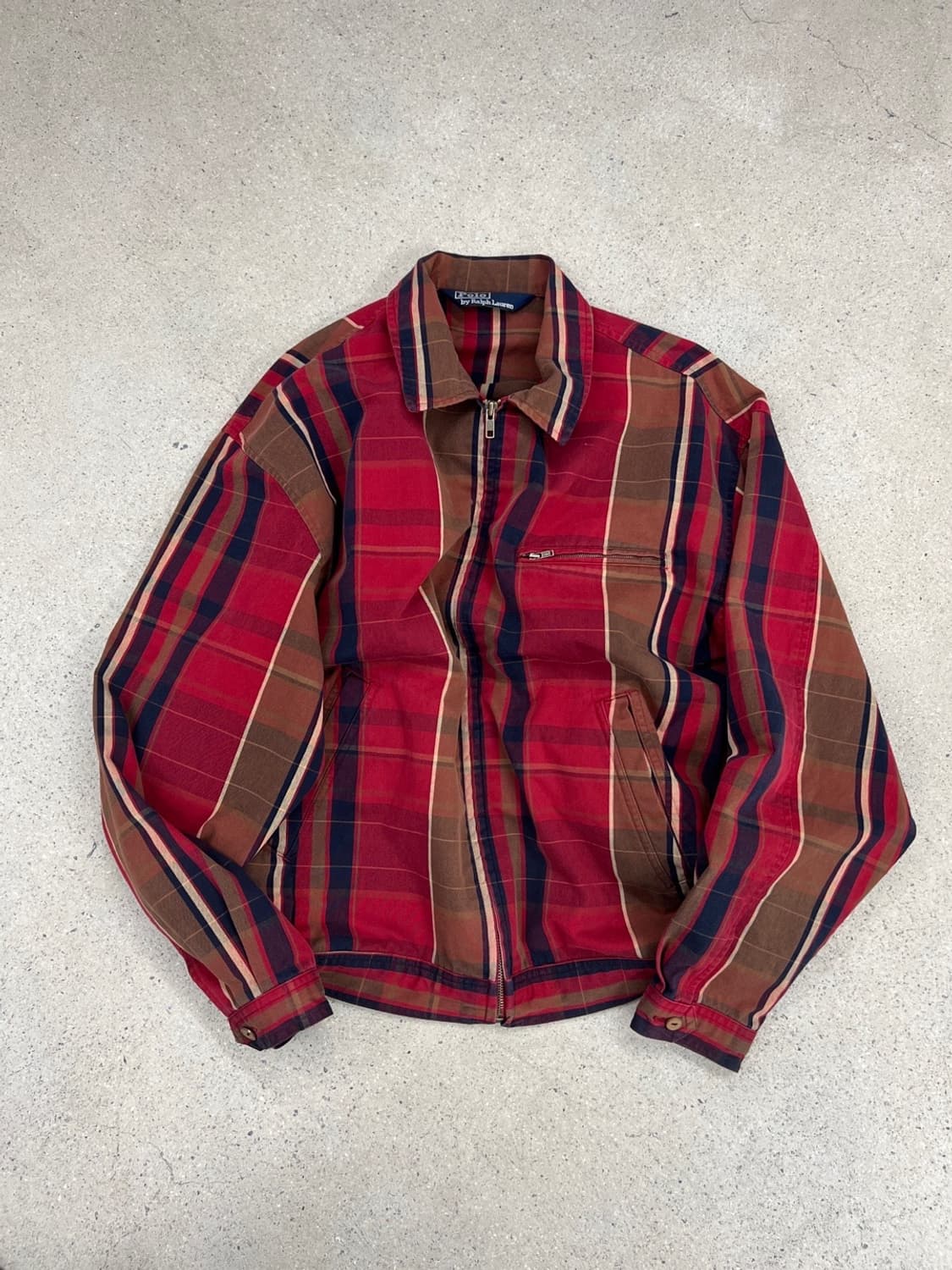 폴로 랄프로렌 90s 빈티지 체크 해링턴 자켓 상품이미지1