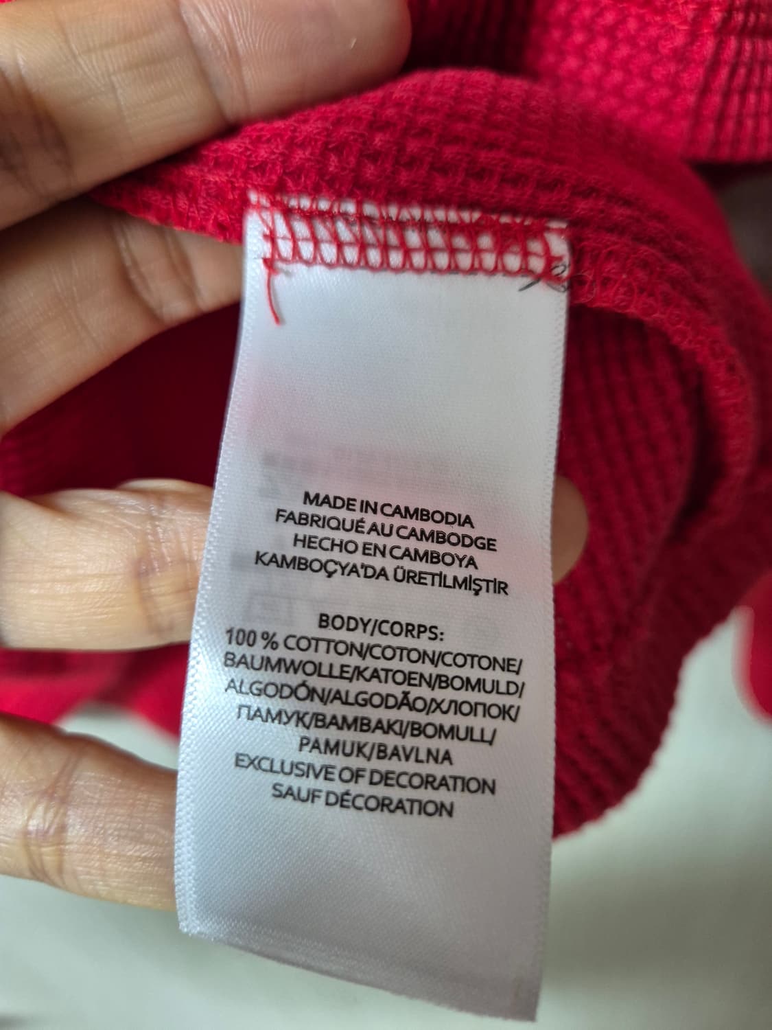 (새제품) 폴로 와플 니트  레드 스몰 여성  와플긴팔 상품이미지4