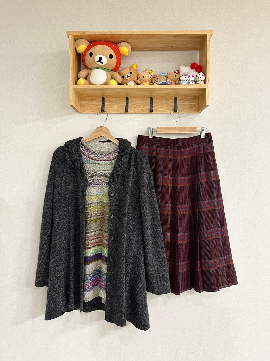 jpn 히피 하구미 스즈코 너드 모리걸 아오이유우 레이어드 코디세트 상품이미지1