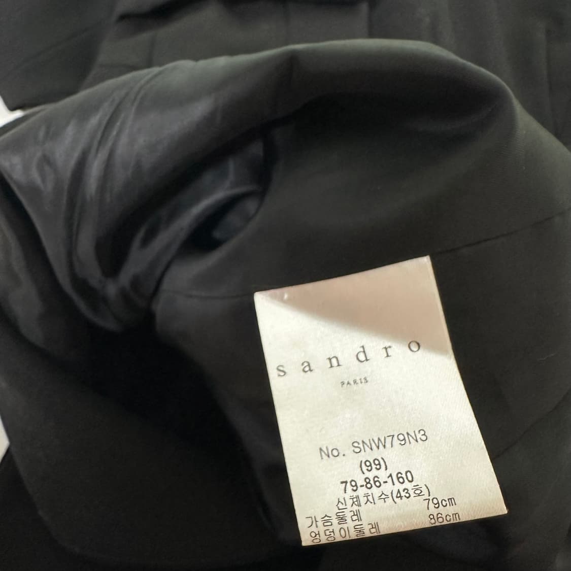 우먼S-M 산드로 라인핏 카라넥 블랙 원피스 블레이져 상품이미지9