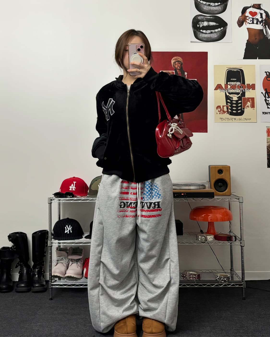 마제스틱 뉴욕 양키즈 벨벳 봄버 자켓 상품이미지4