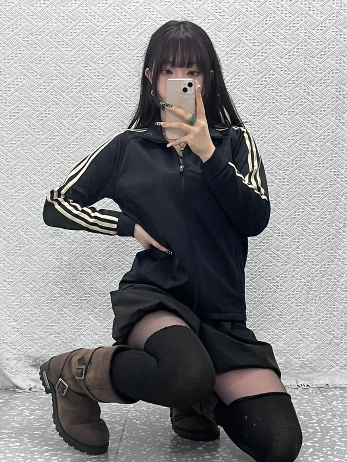 아디다스 마샬아츠 빈티지 Y2K 검골 져지 집업 XS C10573 상품이미지1