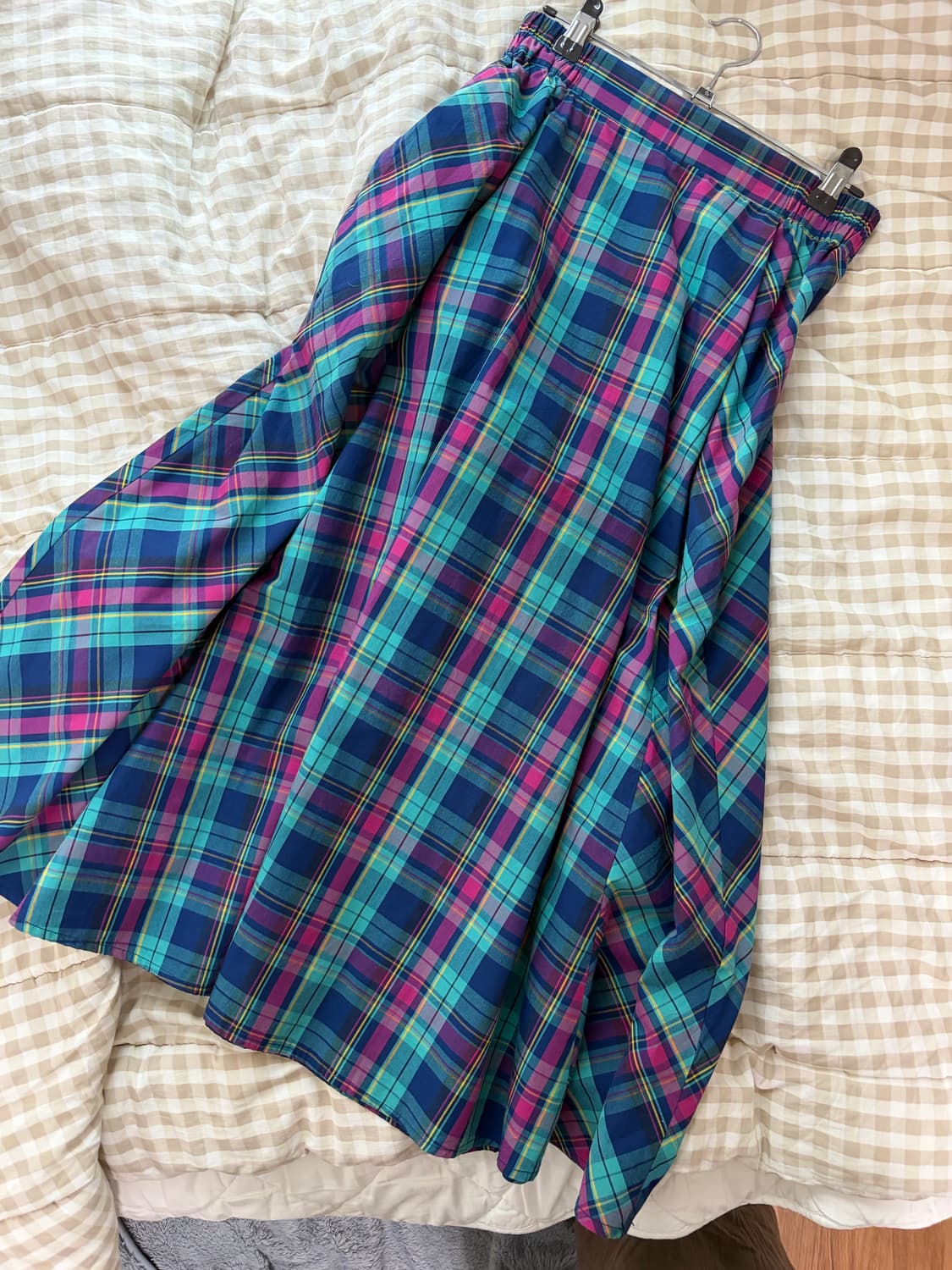 빈티지 체크 스커트 상품이미지3