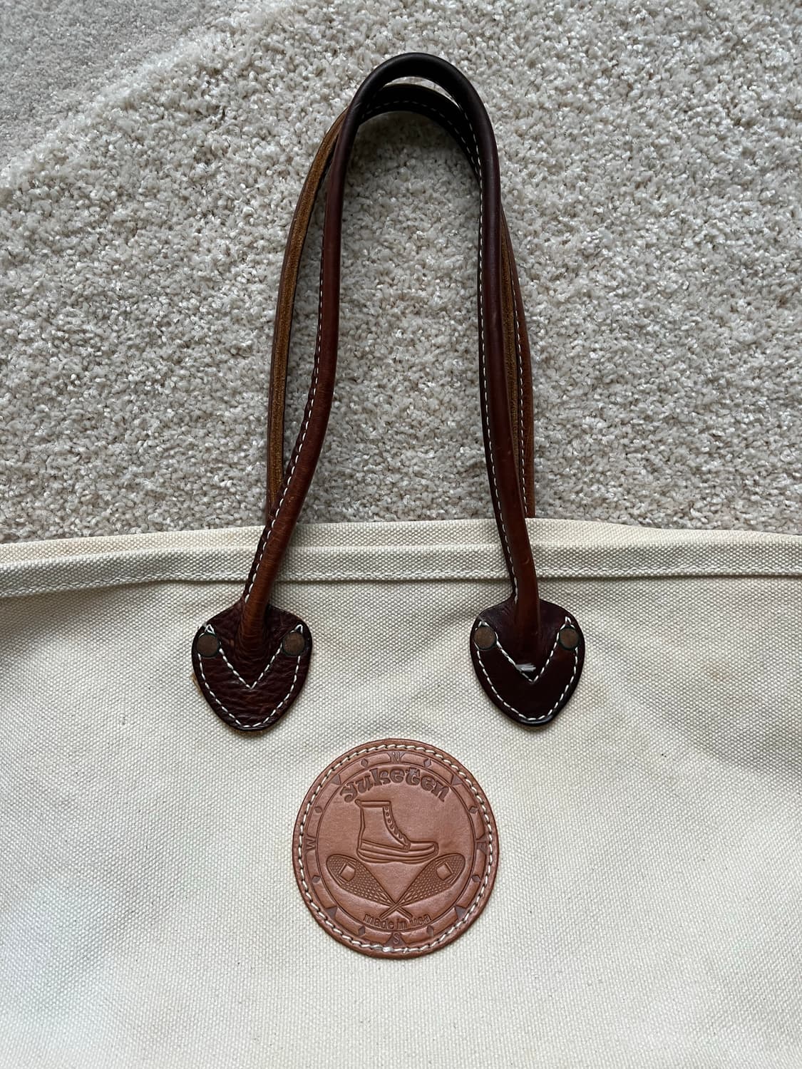 유케텐 가죽 캔버스 토트백 상품이미지3