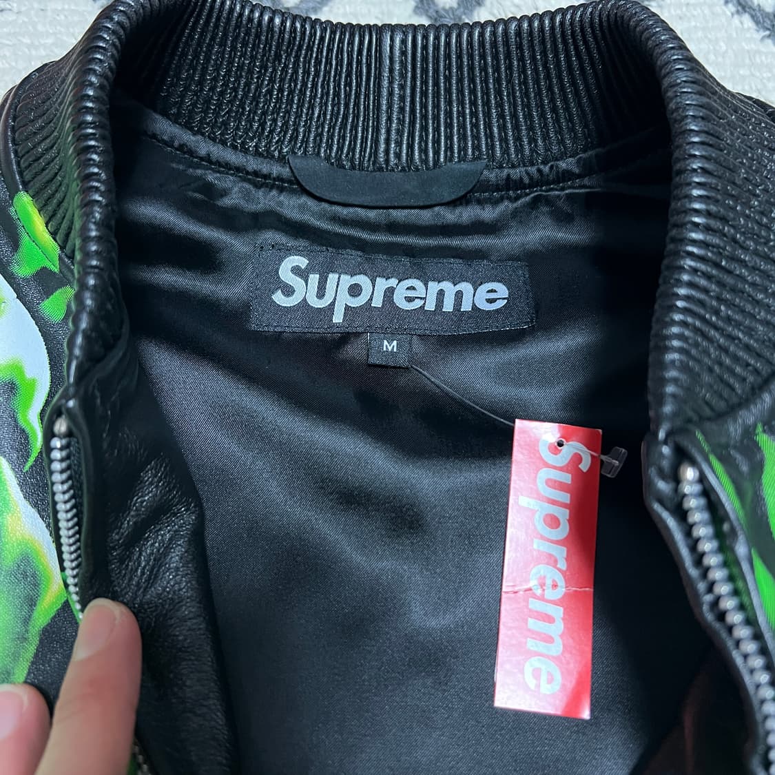 2018 슈프림 스컬파일 리얼레더 자켓 M 상품이미지3