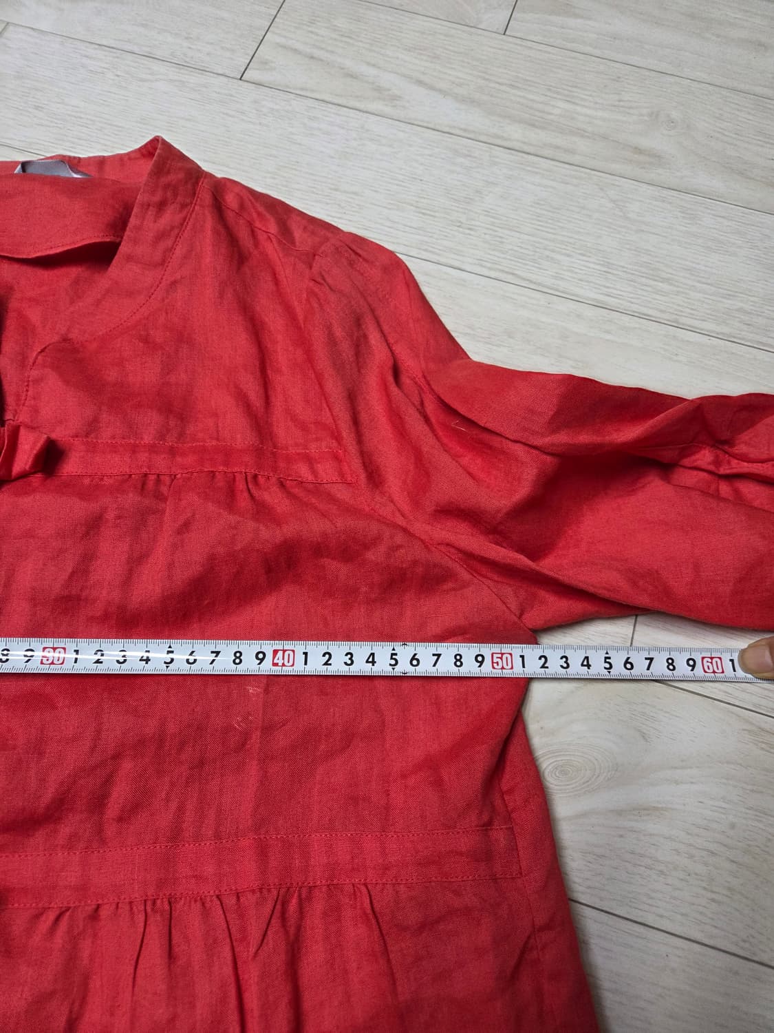 돌실나이 레드 리넨100 블라우스  상품이미지5