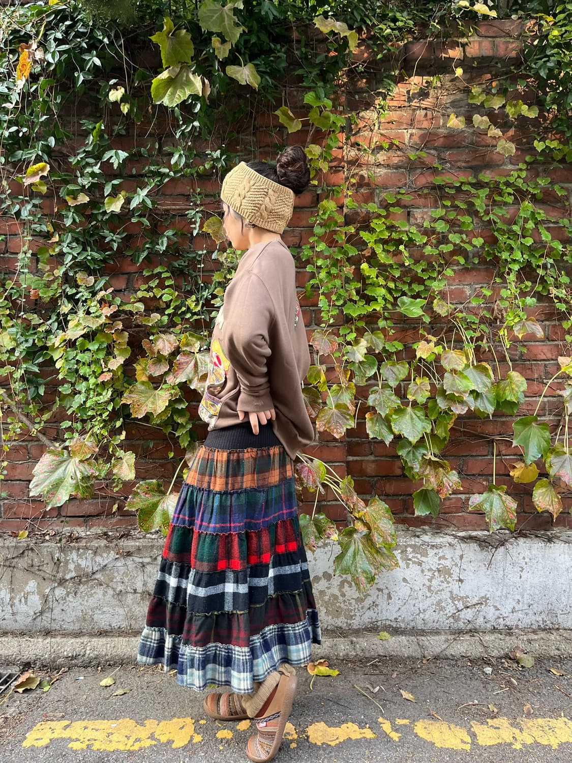 일본무드 체크 패치 캉캉 스커트 상품이미지3