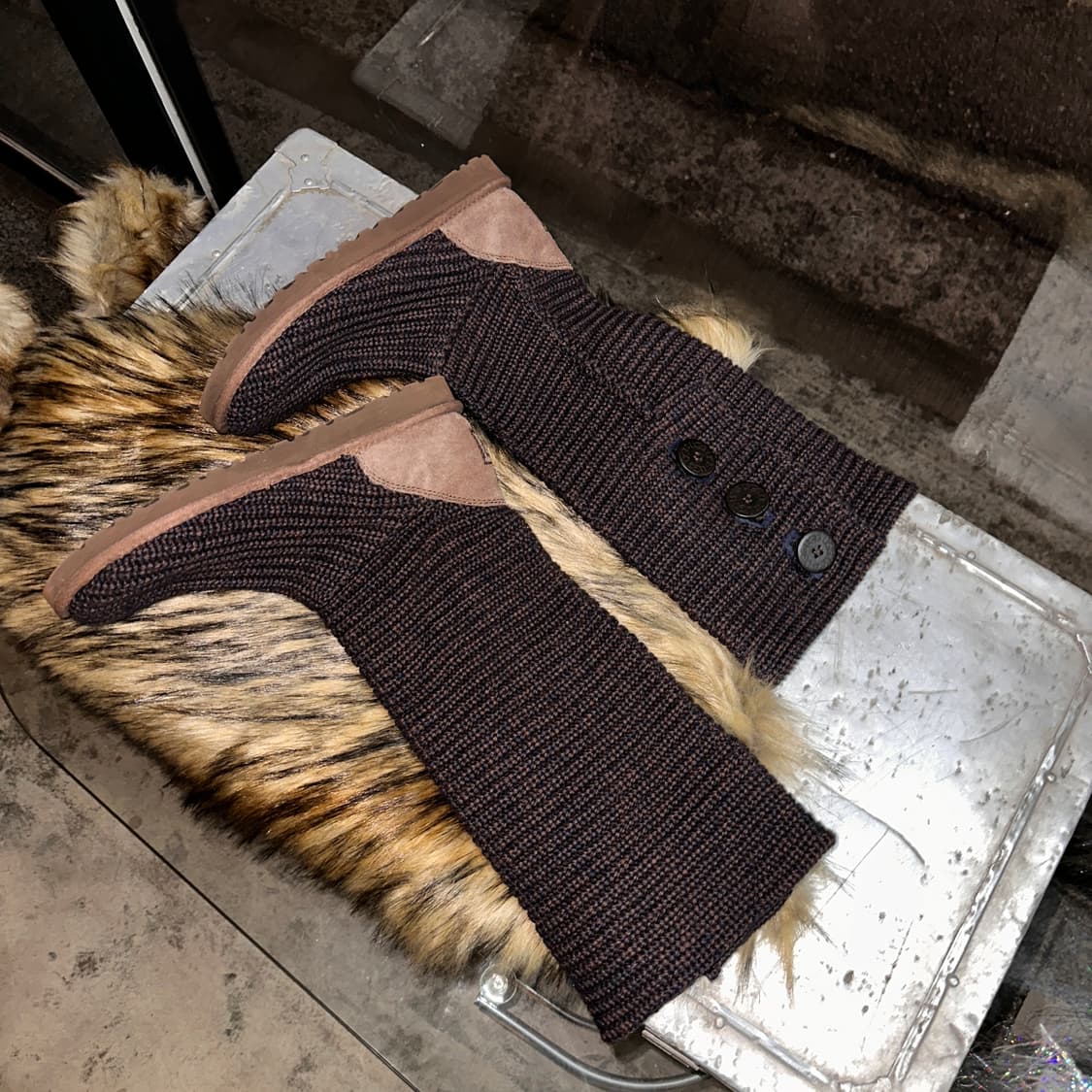 00s 딥 브라운 어그 카디 니트 부츠 상품이미지3