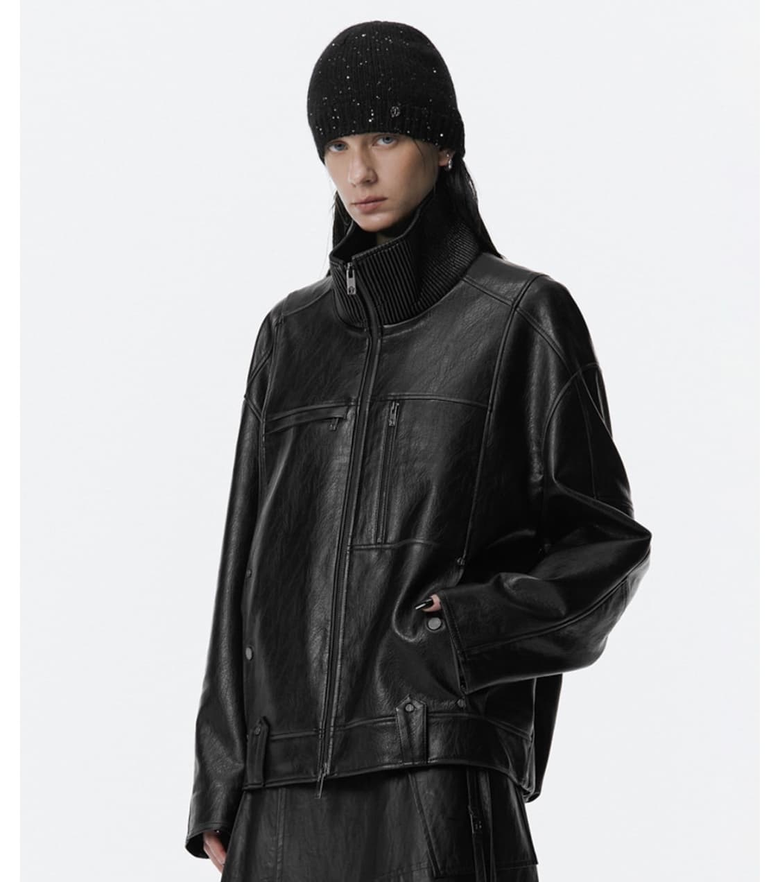 트리밍버드 빈티지레더 봄버 자켓 상품이미지1