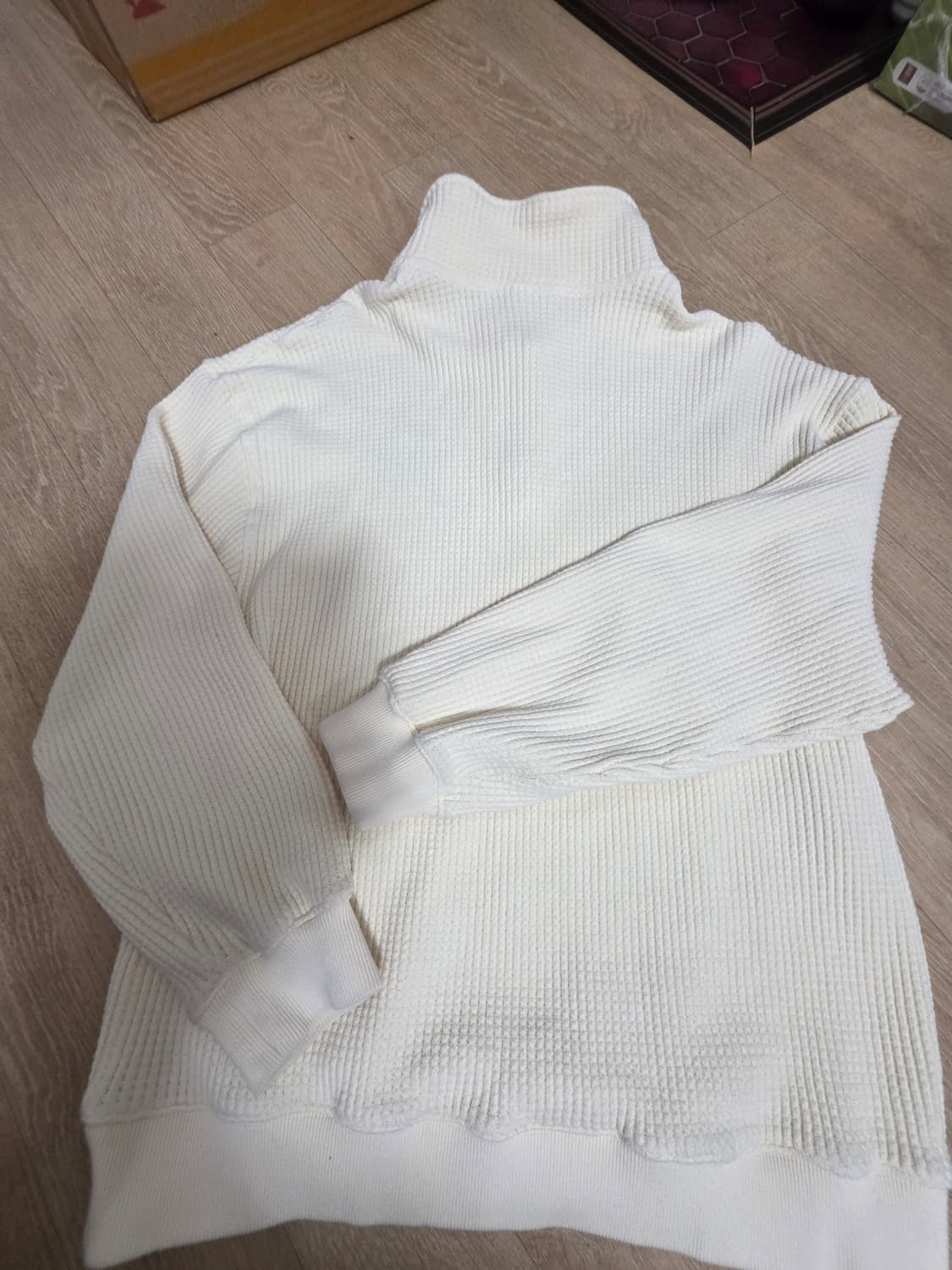 스컬프터 코튼 반집업 와플 니트 M 상품이미지9