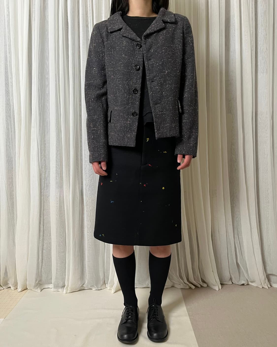 꼼데가르송 트위드 자켓 네프 울 comme des garcons 상품이미지10