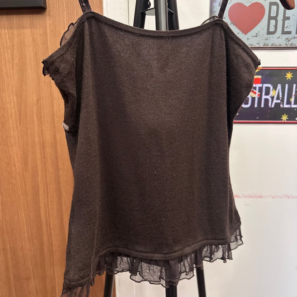 Brown Knit Sleeveless Top 상품이미지7