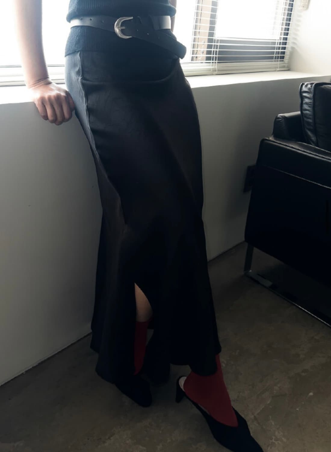 320쇼룸 Soft Gloss Banding Skirt 상품이미지1