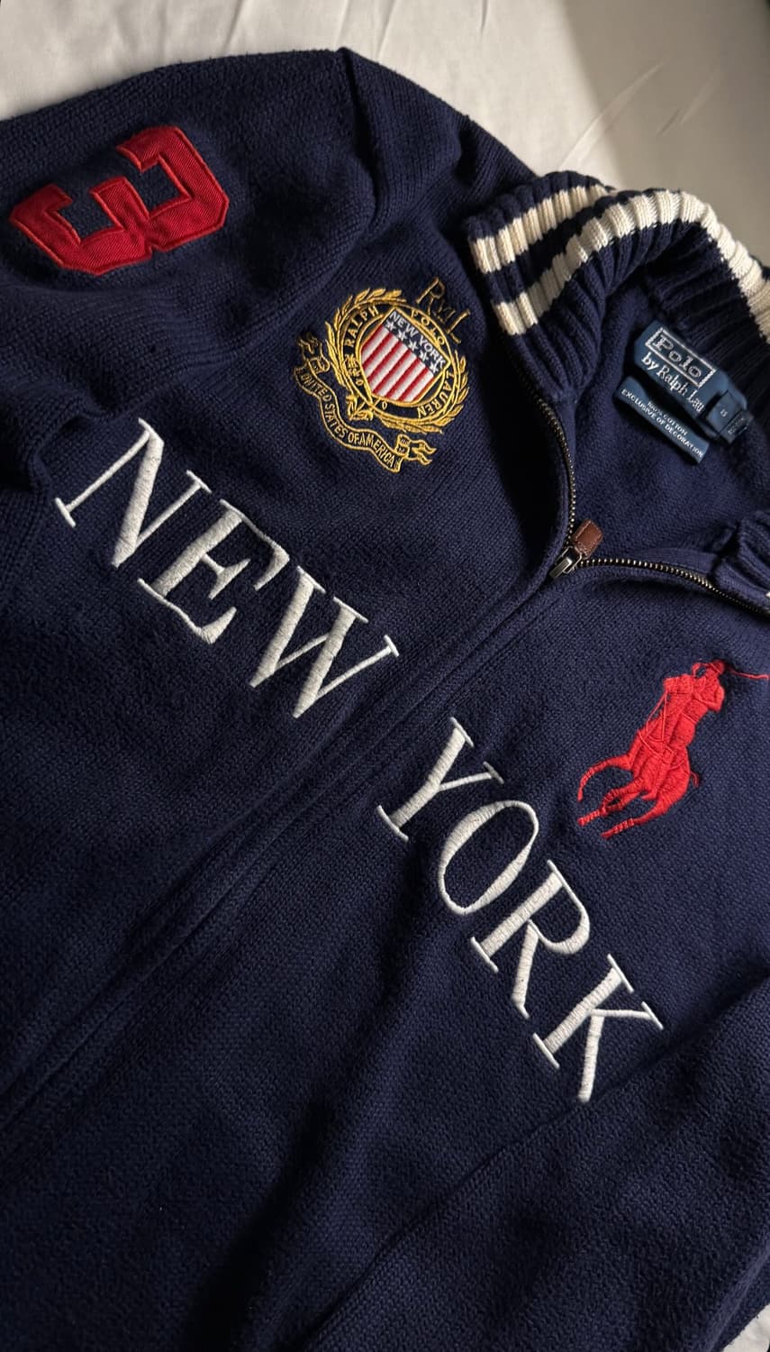 폴로 빅포니 니트 집업 뉴욕 치프키프 상품이미지1