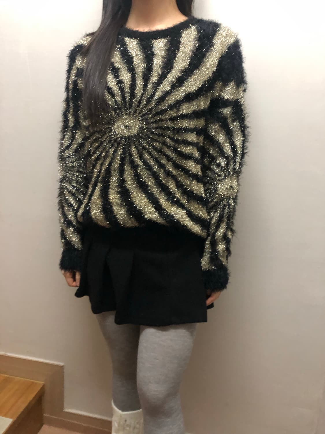 빈티지 블랙 펑크 글리터 니트 상품이미지2