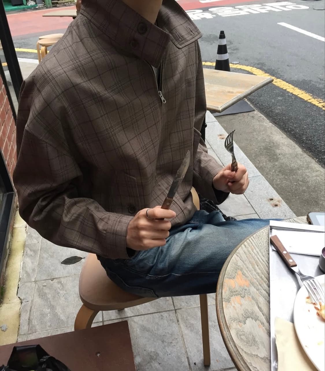 토니웩 체크 울 해링턴 자켓 상품이미지3