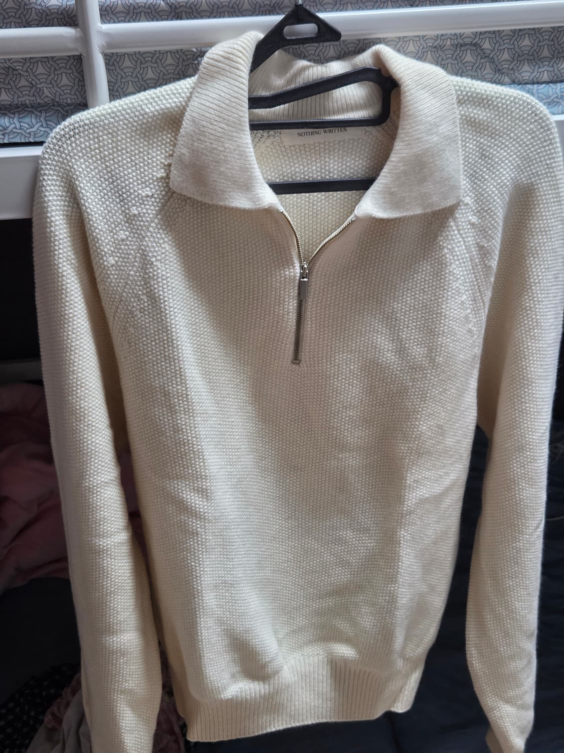 낫띵리튼 울 니트 하프 집업 (크림) 상품이미지2