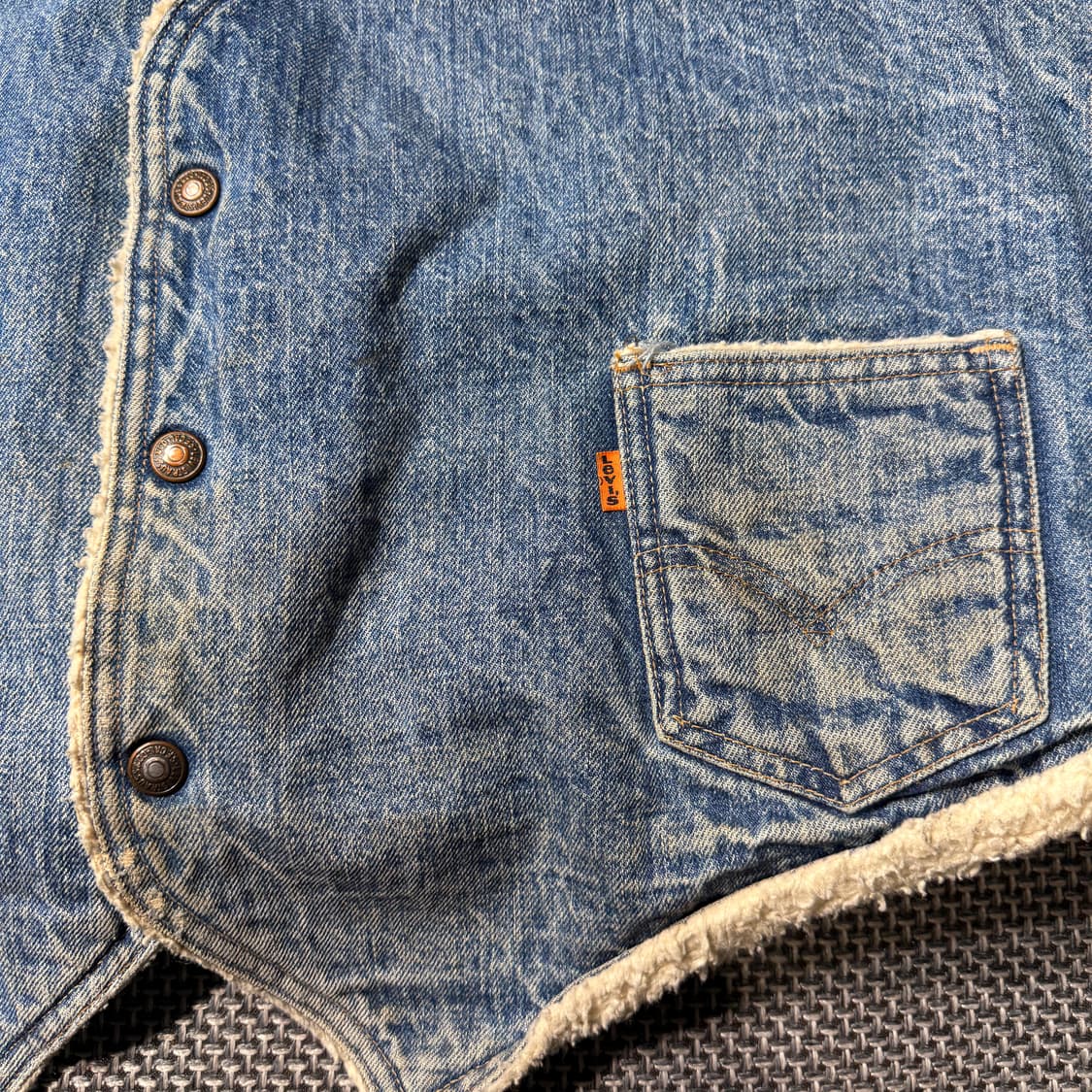 70s USA 리바이스 데님 쉐르파 베스트 (old-8534) 상품이미지2