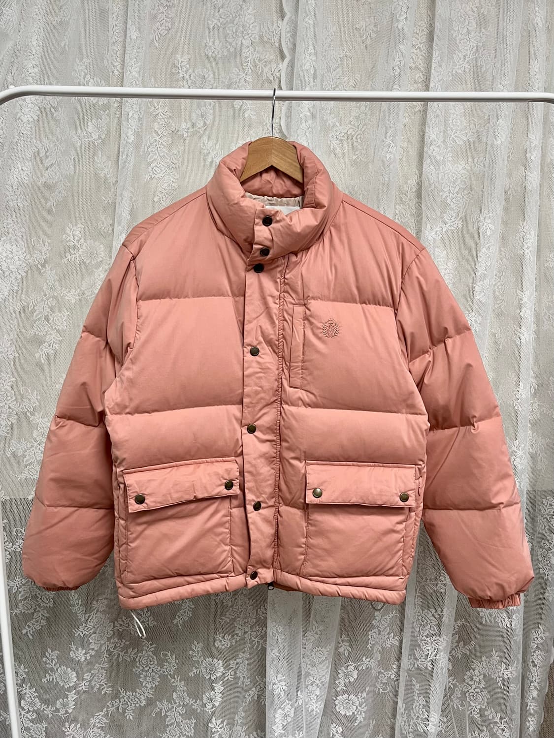 XS) 던스트 구스다운 숏 패딩 점퍼 피치핑크 상품이미지1