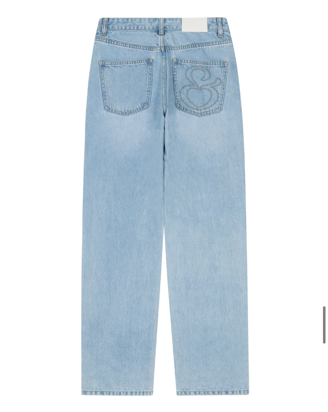 [새상품] 벨라하디드st 연청 데님 로우라이즈 와이드팬츠 상품이미지4