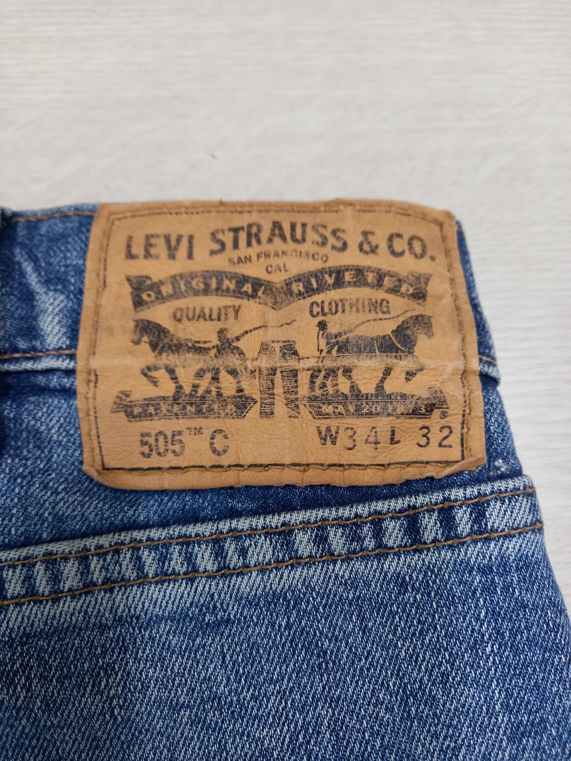 34 리바이스505C 오렌지탭 워싱 스판 슬림일자진 34-575 상품이미지5