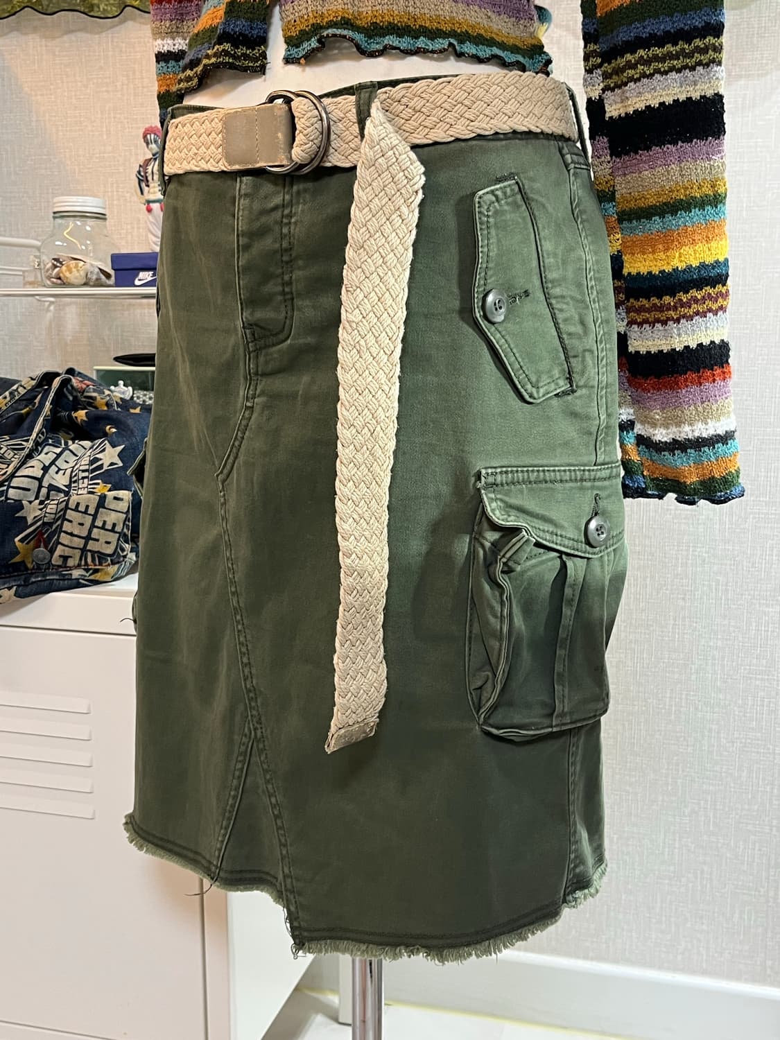 빈티지 카고 포켓 미디스커트 상품이미지7