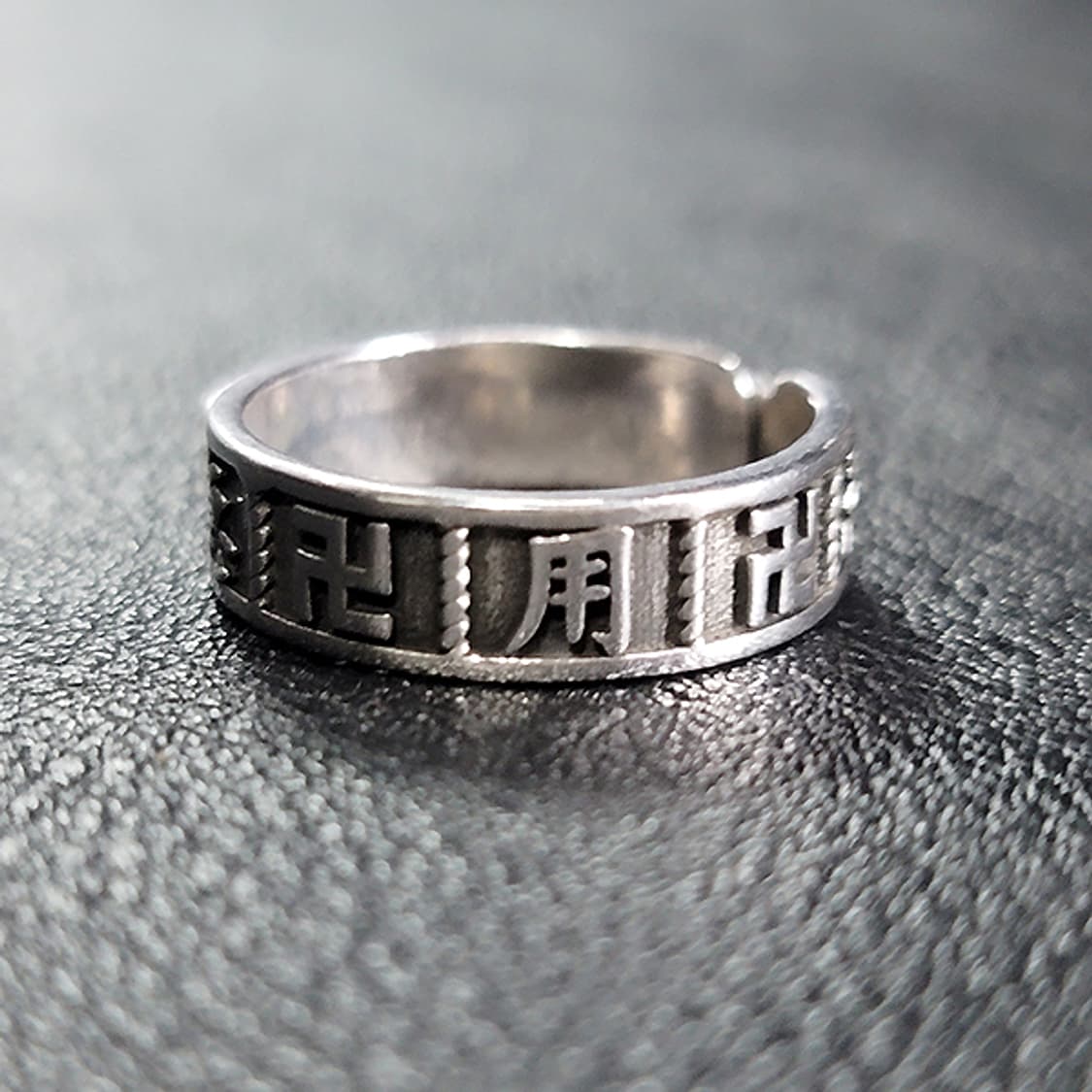 Manja 실버 남자 엔틱 빈티지 불교 반지 상품이미지3