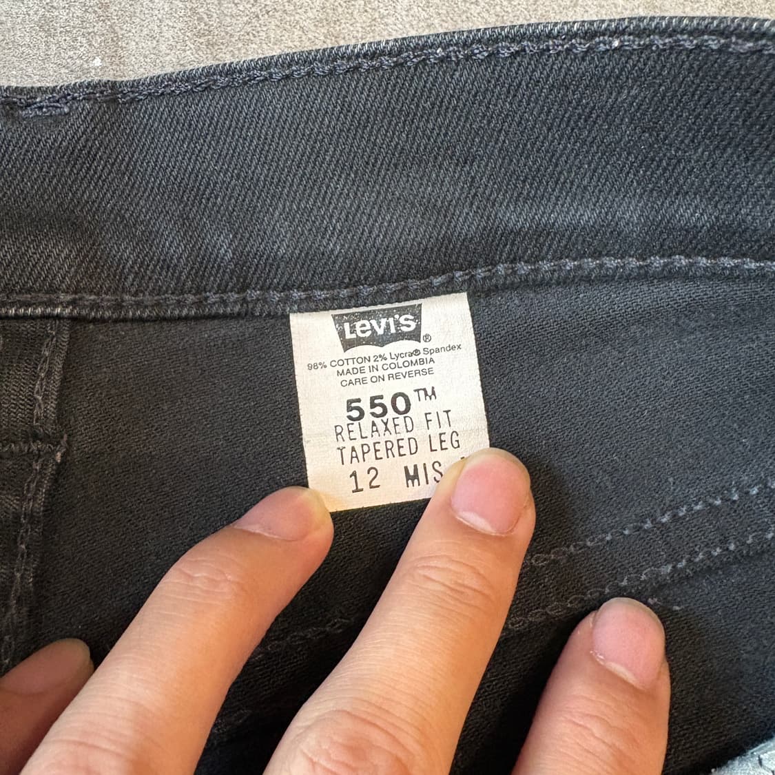 리바이스 정품 550 블랙 데님 청 바지 팬츠 상품이미지5