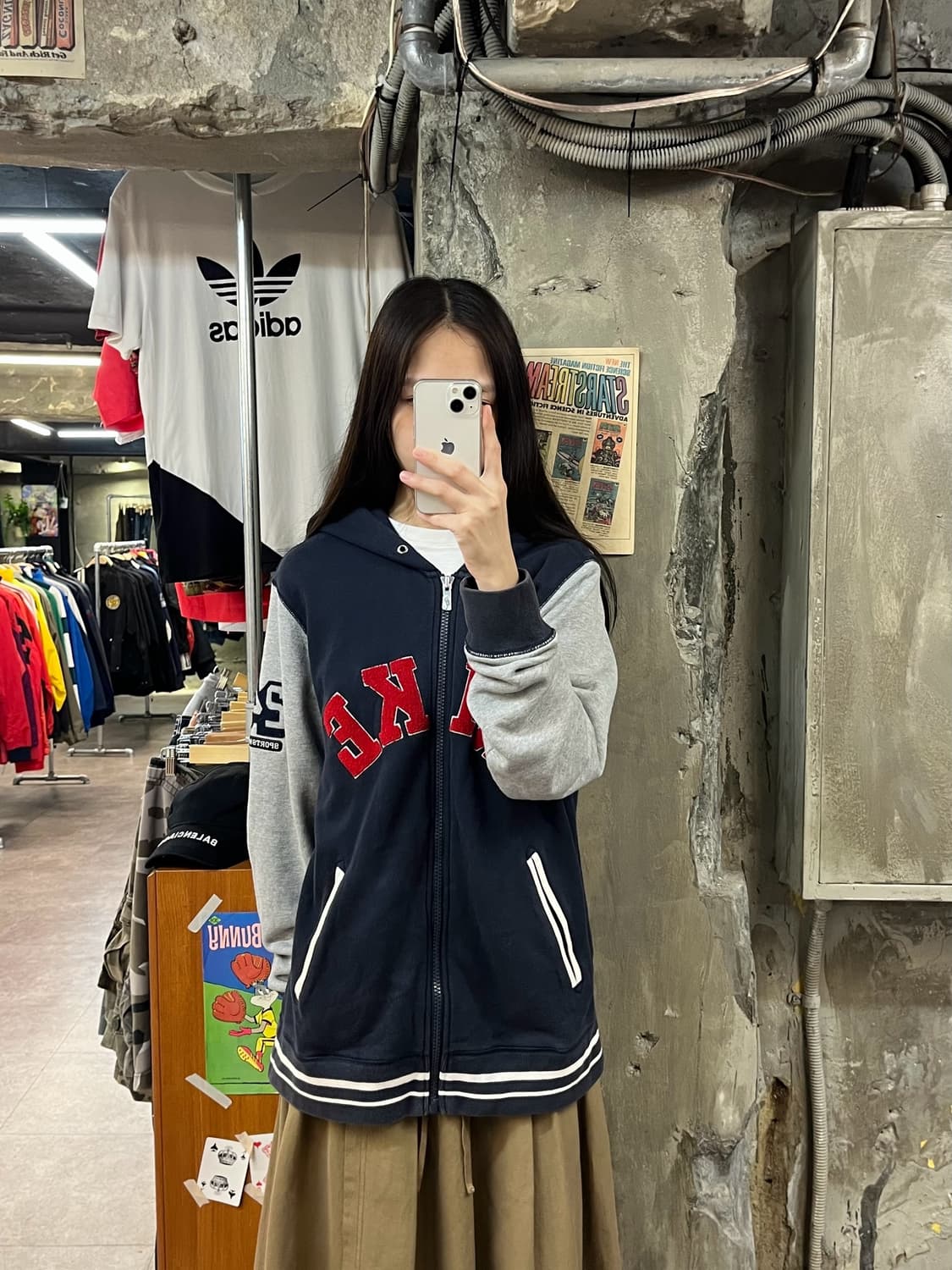 나이키 플리스로고 후드집업 네이비XL #csz1071 상품이미지2