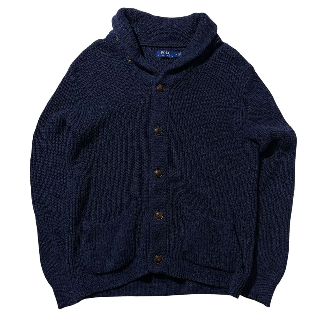 폴로 랄프로렌 린넨 코튼 숄카라 니트 가디건 네이비 상품이미지1