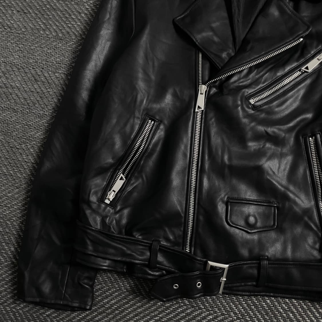 빈티지 블랙 레더 라이더 자켓y 4474 상품이미지4
