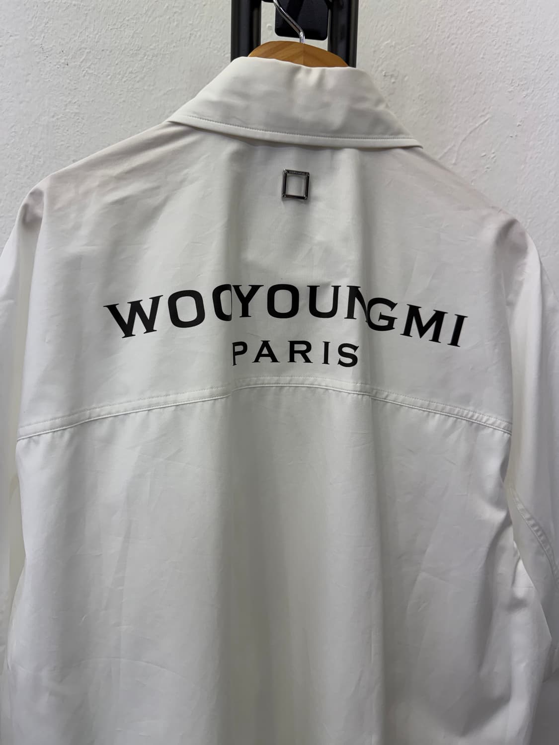정품) 우영미 코튼 셔츠 백로고 숏슬리브 셔츠 50 새제품급 상품이미지5