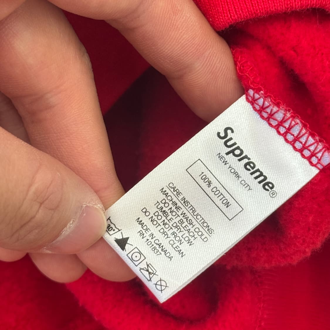 슈프림 19fw 1-800 자수 레드 후드 S 상품이미지9