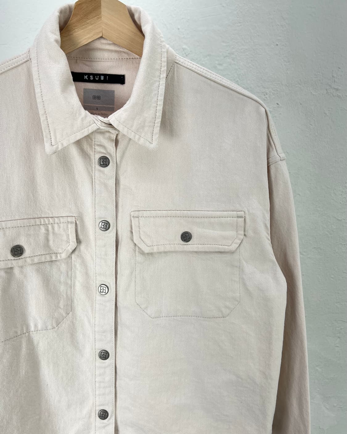 수비 라이트 핑크 나파 코튼 핀초 투포켓 셔츠 자켓 상품이미지3