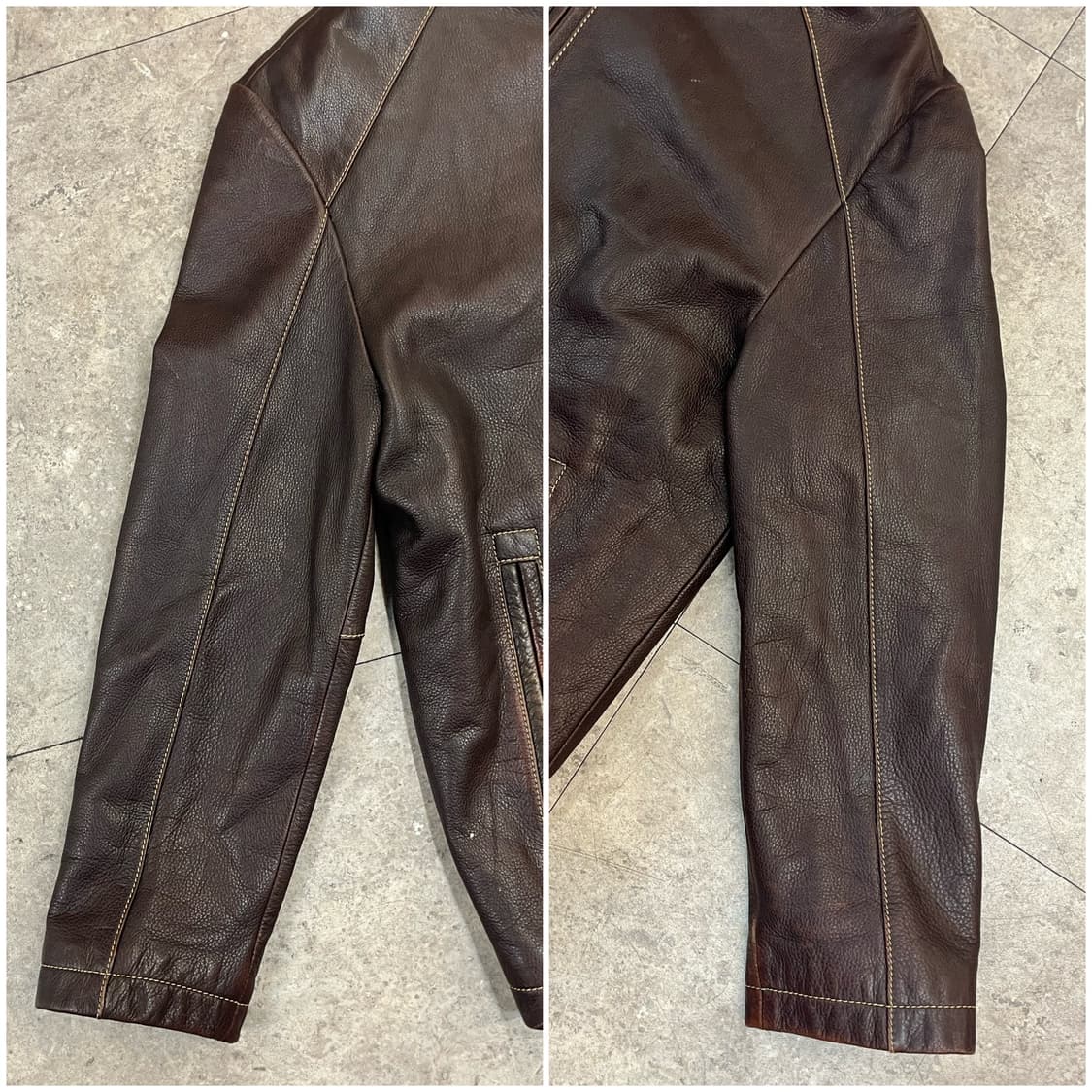 빈티지 소가죽 레더자켓 브라운 100 #csz2386 상품이미지5