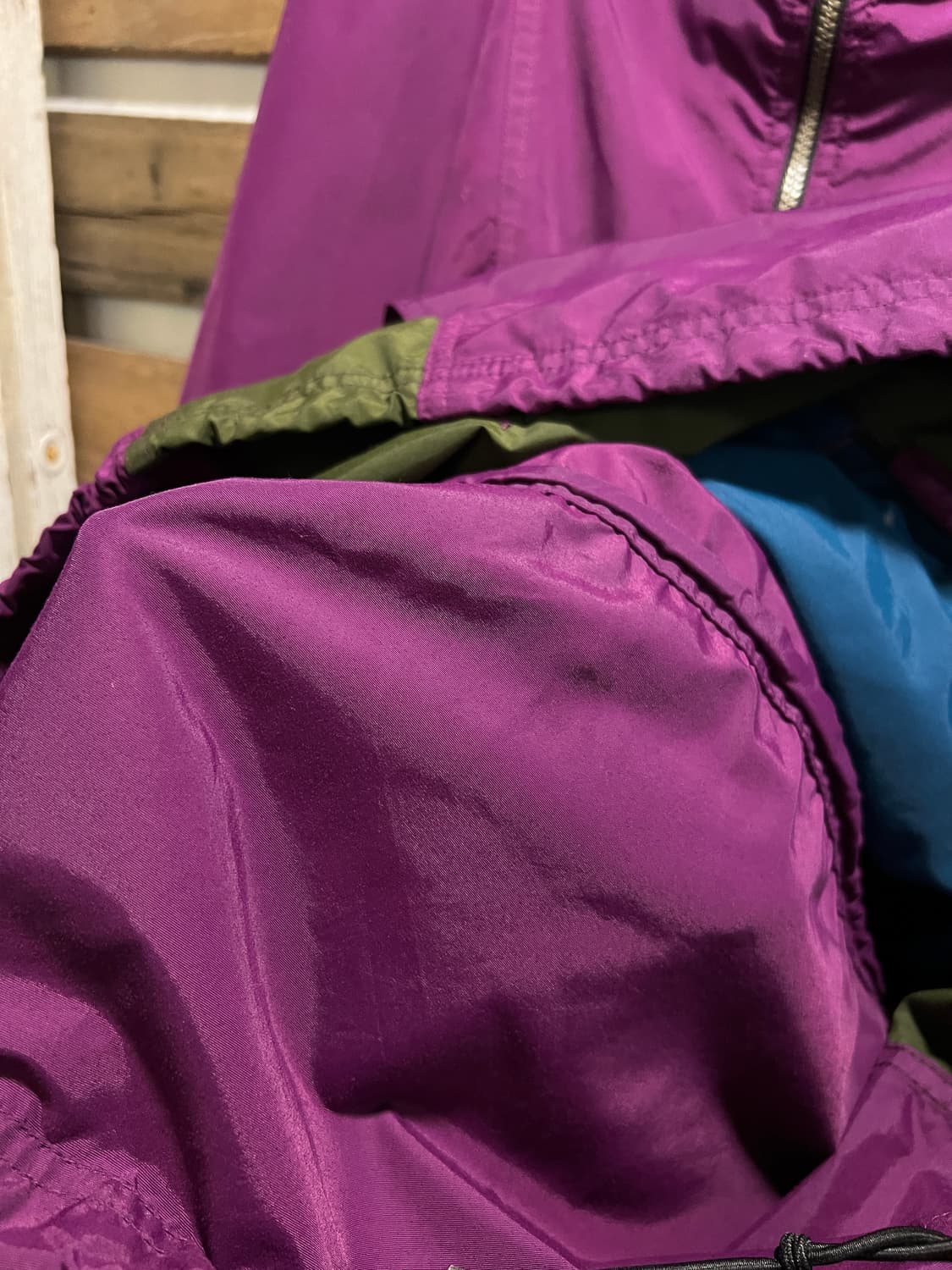 [L]90's 엘엘빈 USA 버건디 나일론 마운틴 아노락 자켓 상품이미지7