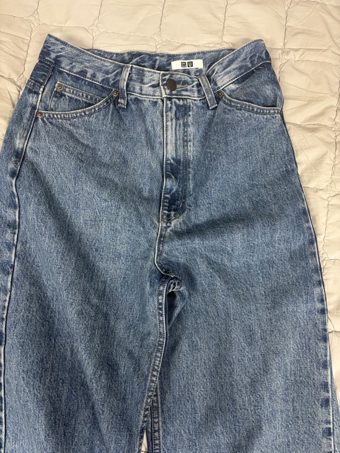 유니클로 u 와이드 핏 데님팬츠 유스맛 24사이즈 상품이미지1