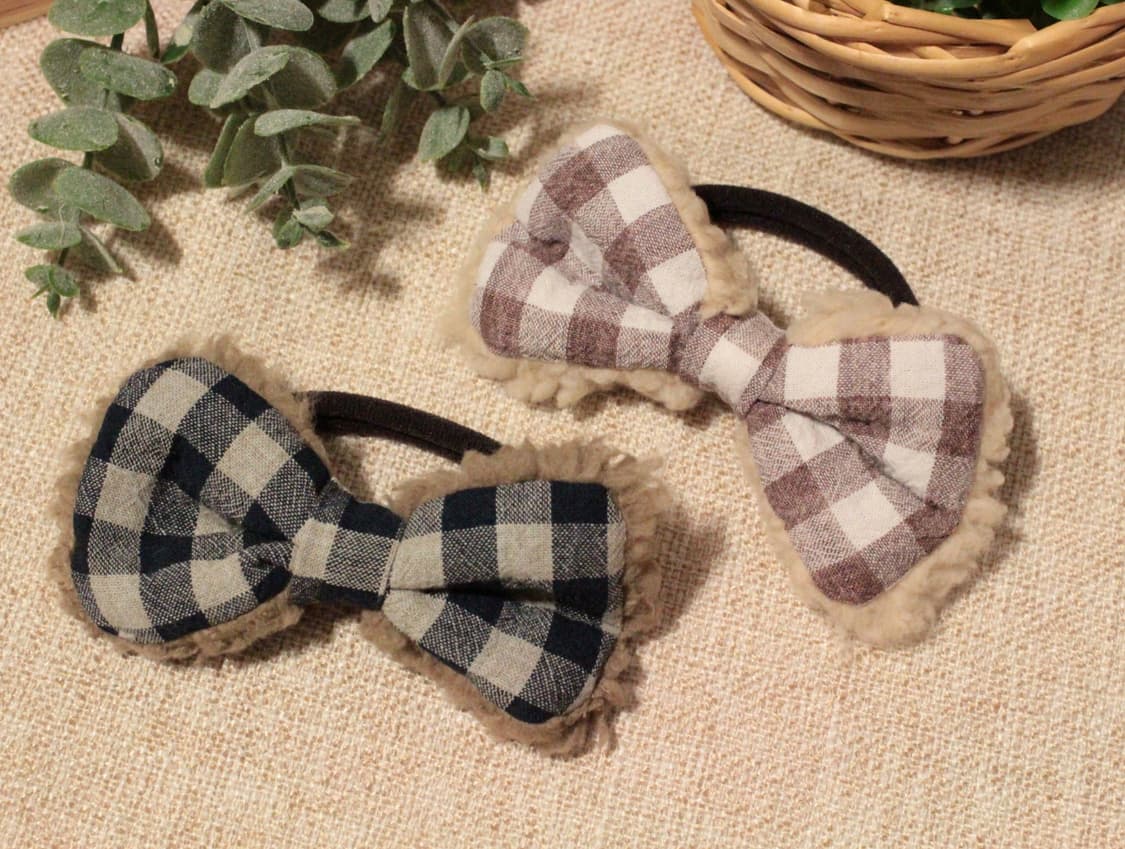 핸드메이드 미니 리본 머리끈 2개세트 상품이미지1